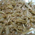 すれびだい's cooksnap of when they made ごぼうと挽肉の甘辛炒め.