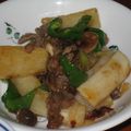 海 砂's cooksnap of when they made 牛肉と山芋のさくさくオイスターソース炒め.