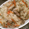 チーム預金's cooksnap of when they made 簡単☆豚とごぼう☆炊飯器ｄeおこわ中華風.