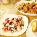みかんkkf's cooksnap of when they made クリスマスカラーの蛸とサーモンのマリネ.