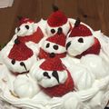 ｑｕｉｃｏ's cooksnap of when they made クリスマスケーキに♪イチゴのサンタさん.