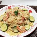 日陰の猫's cooksnap of when they made 絶品！ガーリックシュリンプクリームパスタ.