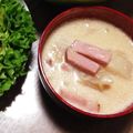 しわき's cooksnap of when they made カリカリベーコンとかぶの豆乳スープ.