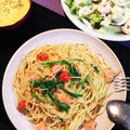 もなこま's cooksnap of when they made 鮭と水菜の和風パスタ✿.