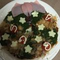 KomichiMO's cooksnap of when they made クリスマスリースお好み焼☆お好み焼アート.