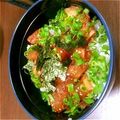 良飯好's cooksnap of when they made まぐろとキムチでユッケ丼。.