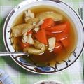 pechaco's cooksnap of when they made 聖護院大根・人参×鶏もも治部煮風スープ♪.