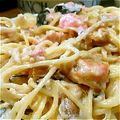 暖炉脇の薪's cooksnap of when they made 鮭ときのこのクリームスパゲッティ.