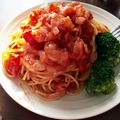 hasicco's cooksnap of when they made エビのトマトソースパスタ.