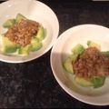 kanarisa's cooksnap of when they made ワサビ醤油でアボカドの納豆和え.