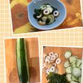 horseland's cooksnap of when they made 胡瓜とワカメとちくわの酢の物.