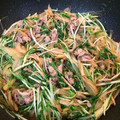 sararaママ's cooksnap of when they made 豚肉と水菜の甘辛炒め☆.