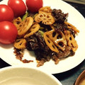 もぐ田もぐ夫's cooksnap of when they made れんこんと牛肉の甘辛炒め煮.