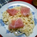 Kazneco's cooksnap of when they made 生ハムとクリームパスタの抜群の相性！.