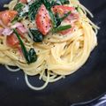 ★こびと★'s cooksnap of when they made 簡単*トマトと大葉の爽やかクリームパスタ.