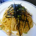 uotama's cooksnap of when they made ツナ玉えのきの醤油バタースパゲッティ.