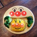 あみちゃびん's cooksnap of when they made 祝1歳！アンパンマンのお祝いプレート.