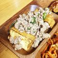 Anridre's cooksnap of when they made 厚揚げの挽肉オクラあんかけ.