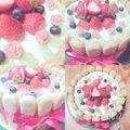 みしりん's cooksnap of when they made 苺のデコケーキ（トリプルベリー）.