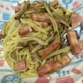 ＊コナペロリン＊'s cooksnap of when they made 牛蒡とベーコンの和風パスタ.