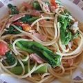 HMCみーこりん's cooksnap of when they made 菜の花とベーコンの和風パスタ.