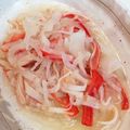 saku39717's cooksnap of when they made 子供ウケする蟹の紅白なます～おせちに♪.