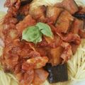 ぱりが's cooksnap of when they made カンタン☆なすのトマトバジルパスタ.