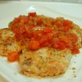 ☆ゆうこう☆'s cooksnap of when they made 鮭のハンバーグ♪トマトソースがけ.