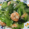 みやら's cooksnap of when they made えびとちんげん菜の塩炒め！！.