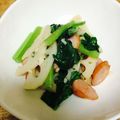 ななえ先生's cooksnap of when they made 豚バラで♬蓮根と小松菜のペペロンチーノ.