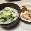 岡村キャンベル's cooksnap of when they made ゆで鳥も一緒にできちゃう七草がゆ☆.