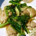 comma's cooksnap of when they made 小松菜と鶏肉のピリ辛豆板醤炒め.