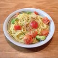 riho⍤⃝﻿'s cooksnap of when they made アボカドとトマトの冷製パスタ.