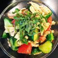 くみちん。's cooksnap of when they made トマトときゅうりとささみの中華和え.