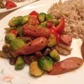 canadawhistler's cooksnap of when they made 芽キャベツとウィンナーのマスタード炒め.