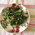 horseland's cooksnap of when they made 赤カブの葉と松の実のピリ辛炒め.