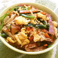 えれぼん's cooksnap of when they made 小松菜＊きのこと焼豚の中華味炒め♪.