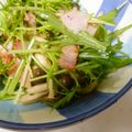 そらてんママ's cooksnap of when they made 水菜のサラダ☆ベーコンとキノコ和え.