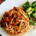 ◎さきっちん's cooksnap of when they made ＊ベーコンとしめじのトマトソースパスタ＊.