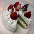 goma3201's cooksnap of when they made クリスマスカラー抹茶ショートケーキ.