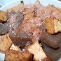 ほねほねになりたい's cooksnap of when they made 厚揚げとこんにゃくのバターサイコロ焼き.