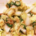 まんまるこころ's cooksnap of when they made 白菜とオクラ・竹輪のごま味噌あえ♪.