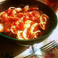 yk★'s cooksnap of when they made あさりと海老のトマトソースパスタ.