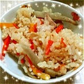 はにーくろーばー's cooksnap of when they made 鷄ごぼう炊き込みごはん簡単.