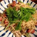 mittan♡'s cooksnap of when they made 水菜とベーコン舞茸のパスタ☆簡単ランチに.