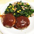 るう～'s cooksnap of when they made 簡単子供が喜ぶ卵不用ジューシーハンバーグ.
