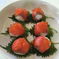 BeCeyyy's cooksnap of when they made パーティにも♪いくらとサーモンの手毬寿司.