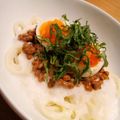 hs☆'s cooksnap of when they made ネバネバ納豆うどん山芋温泉卵のっけ！.