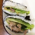 ぱんだ170071's cooksnap of when they made 塩レモン豚肉炒めおにぎらず.