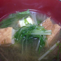 mantacarp's cooksnap of when they made １人分のレシピ！水菜と厚揚げのみそ汁.